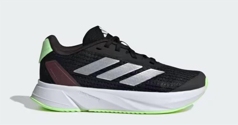 NEW ADIDAS kids duramo sl shoes in core black / zero metallic / green spark